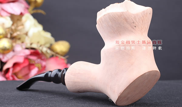 丹麦Erik Nording石楠木手工签名烟斗 STANDING 原木桌斗24-2