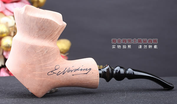 丹麦Erik Nording石楠木手工签名烟斗 STANDING 原木桌斗24-4