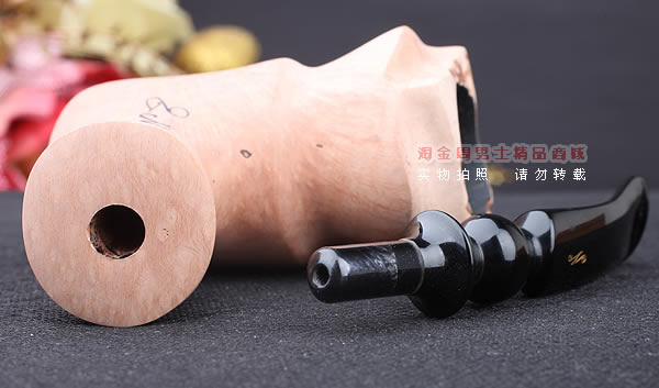 丹麦Erik Nording石楠木手工签名烟斗 STANDING 原木桌斗24-7