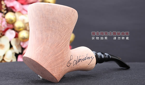 丹麦Erik Nording石楠木手工签名烟斗 STANDING 原木桌斗25-1