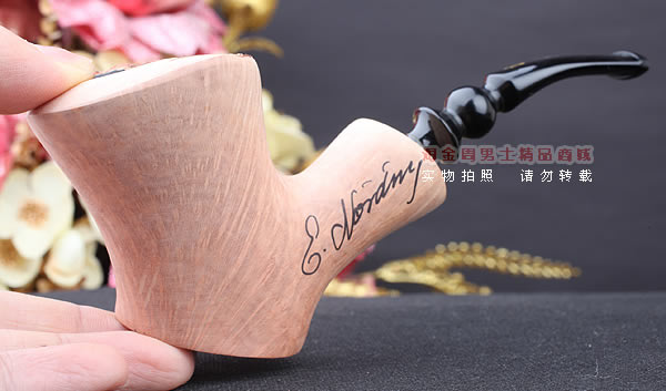 丹麦Erik Nording石楠木手工签名烟斗 STANDING 原木桌斗25-10
