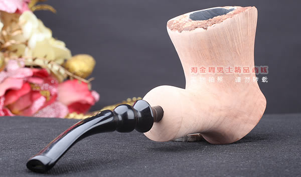 丹麦Erik Nording石楠木手工签名烟斗 STANDING 原木桌斗25-3