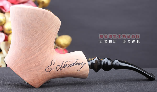 丹麦Erik Nording石楠木手工签名烟斗 STANDING 原木桌斗25-4