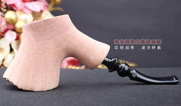 丹麦Erik Nording石楠木手工签名烟斗 STANDING 原木桌斗25-5