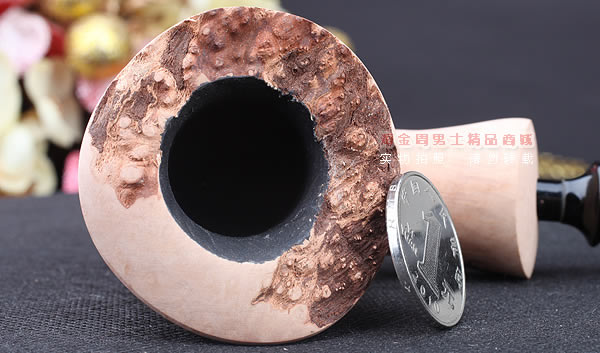 丹麦Erik Nording石楠木手工签名烟斗 STANDING 原木桌斗25-6