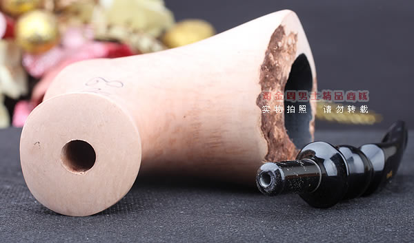 丹麦Erik Nording石楠木手工签名烟斗 STANDING 原木桌斗25-7