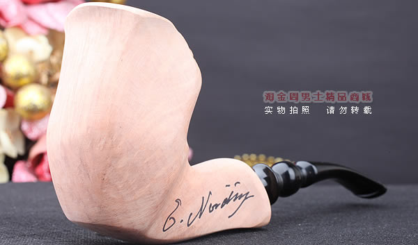 丹麦Erik Nording石楠木手工签名烟斗 SIGNATURE SMOOTH 原木27-1