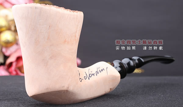 丹麦Erik Nording石楠木手工签名烟斗 SIGNATURE SMOOTH 原木30-1