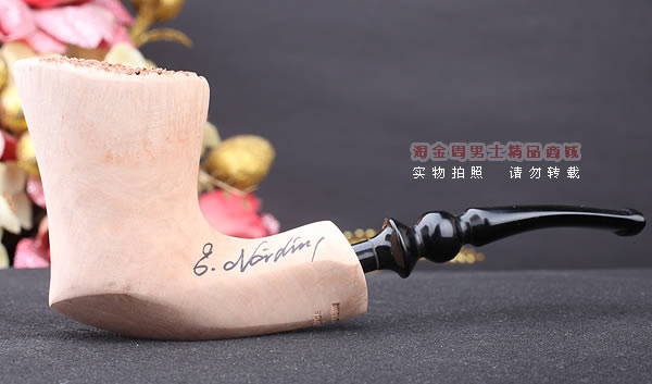 丹麦Erik Nording石楠木手工签名烟斗 SIGNATURE SMOOTH 原木30-4
