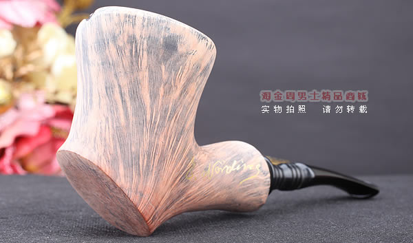 丹麦Erik Nording石楠木手工签名烟斗 SIGNATURE 原木桌斗33-1