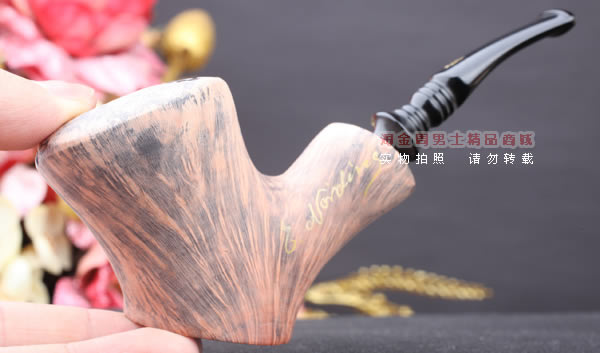 丹麦Erik Nording石楠木手工签名烟斗 SIGNATURE 原木桌斗33-10