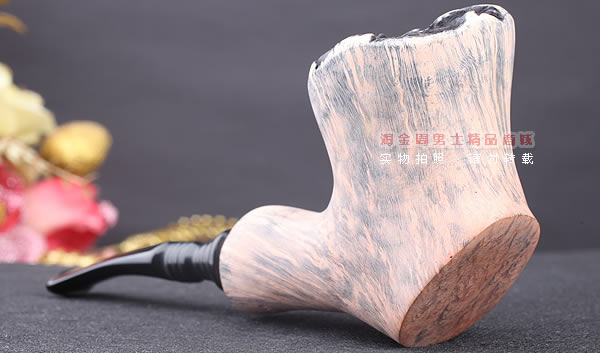 丹麦Erik Nording石楠木手工签名烟斗 SIGNATURE 原木桌斗33-2