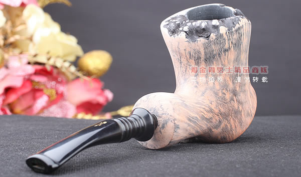 丹麦Erik Nording石楠木手工签名烟斗 SIGNATURE 原木桌斗33-3