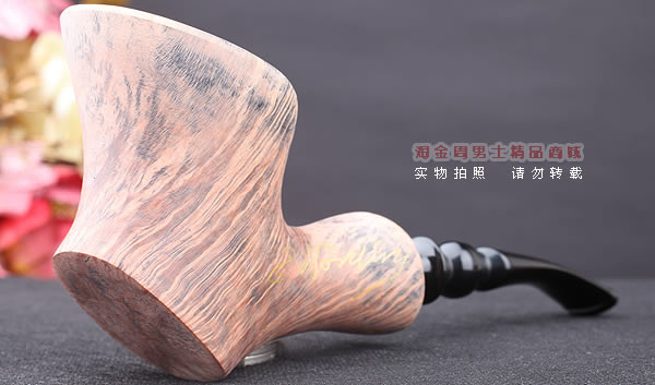 丹麦Erik Nording石楠木手工签名烟斗 SIGNATURE 原木桌斗34-1