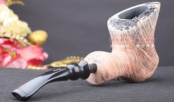 丹麦Erik Nording石楠木手工签名烟斗 SIGNATURE 原木桌斗34-3