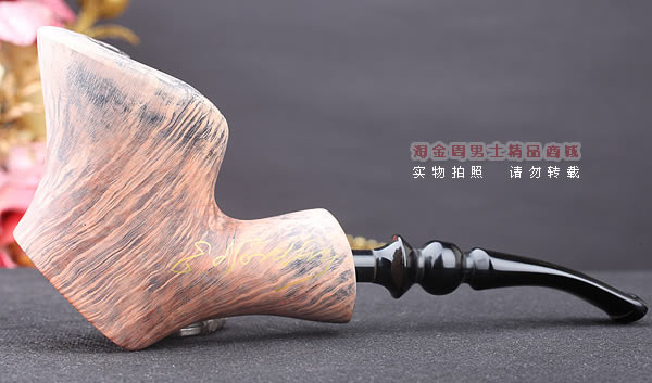 丹麦Erik Nording石楠木手工签名烟斗 SIGNATURE 原木桌斗34-4
