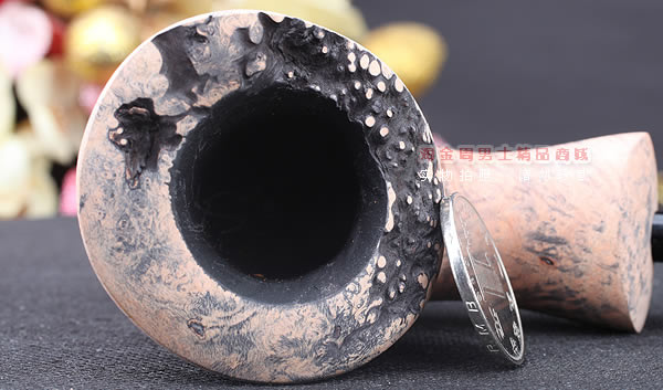 丹麦Erik Nording石楠木手工签名烟斗 SIGNATURE 原木桌斗34-6