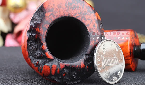 原装进口 丹麦Erik Nording 石楠木手工烟斗 酒红长嘴 阅读斗01-6