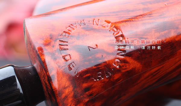 原装进口 丹麦Erik Nording 石楠木手工烟斗 酒红长嘴 阅读斗01-8