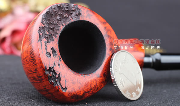 原装进口 丹麦Erik Nording 石楠木手工烟斗 酒红长嘴 阅读斗02-6