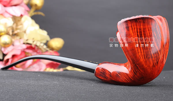 原装进口 丹麦Erik Nording 石楠木手工烟斗 酒红长嘴 阅读斗03-2