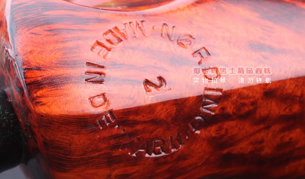 原装进口 丹麦Erik Nording 石楠木手工烟斗 酒红长嘴 阅读斗03-8