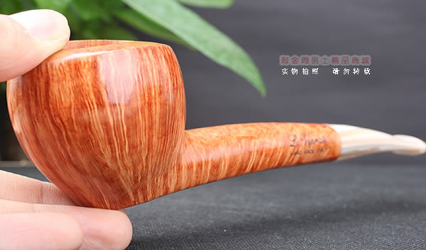 淘金周 意大利维布拉蒂Viprati VIP进口石楠木手工烟斗 大弯斗V15-12