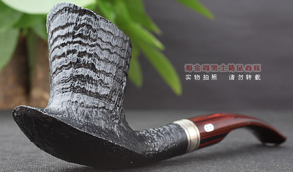 原装进口 法国CHACOM CC石楠木烟斗 14年度黑色粗面限量斗-1