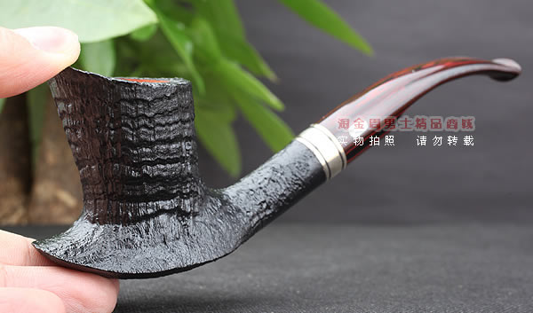 原装进口 法国CHACOM CC石楠木烟斗 14年度黑色粗面限量斗-11