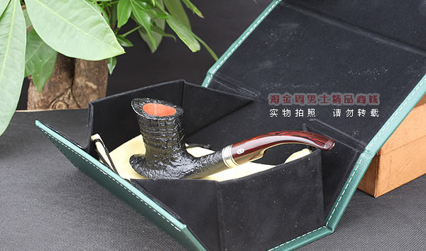 原装进口 法国CHACOM CC石楠木烟斗 14年度黑色粗面限量斗-12