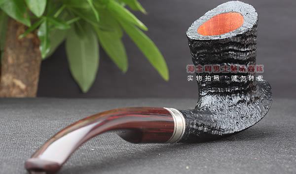 原装进口 法国CHACOM CC石楠木烟斗 14年度黑色粗面限量斗-3