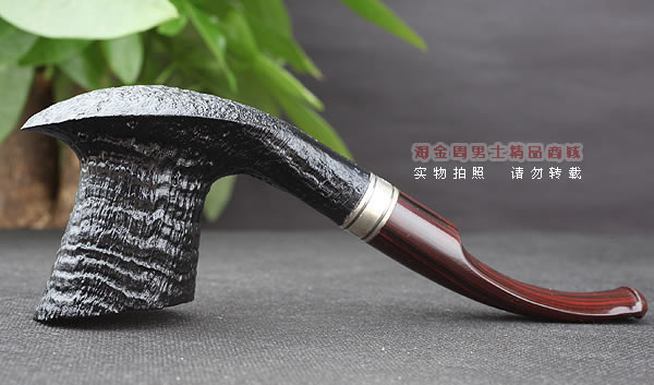 原装进口 法国CHACOM CC石楠木烟斗 14年度黑色粗面限量斗-5