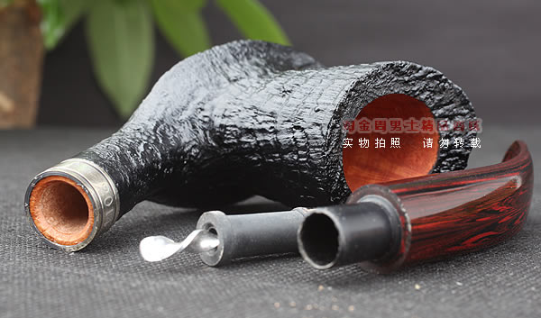 原装进口 法国CHACOM CC石楠木烟斗 14年度黑色粗面限量斗-7