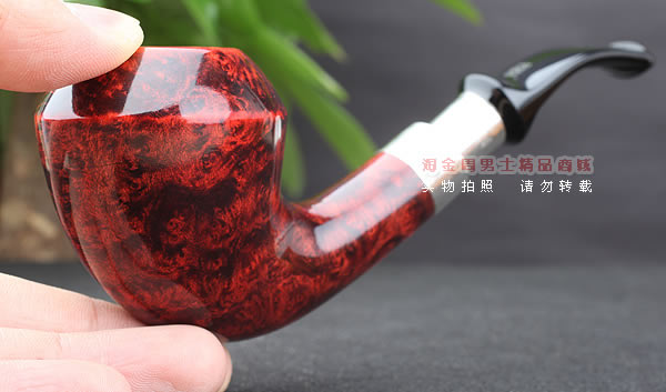 进口烟具 正品德国db石楠木 酒红925银圈烟斗 六件套装Gotha-40-10