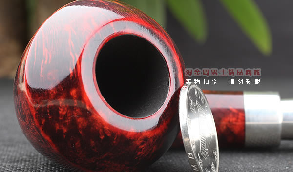进口烟具 正品德国db石楠木 酒红925银圈烟斗 六件套装Gotha-40-6