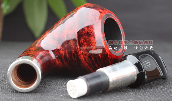 进口烟具 正品德国db石楠木 酒红925银圈烟斗 六件套装Gotha-40-7