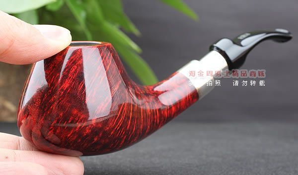 进口烟具 正品德国db石楠木 酒红925银圈烟斗 六件套装Gotha-41-10