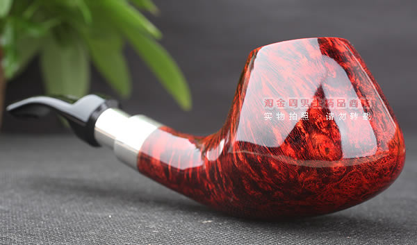 进口烟具 正品德国db石楠木 酒红925银圈烟斗 六件套装Gotha-41-2