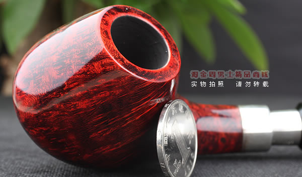 进口烟具 正品德国db石楠木 酒红925银圈烟斗 六件套装Gotha-41-6
