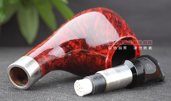 进口烟具 正品德国db石楠木 酒红925银圈烟斗 六件套装Gotha-41-7