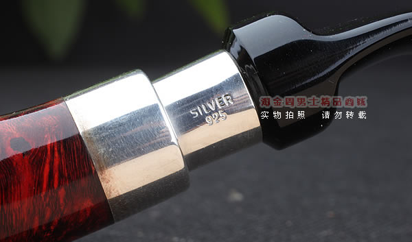 进口烟具 正品德国db石楠木 酒红925银圈烟斗 六件套装Gotha-41-8