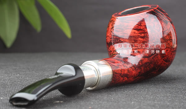 进口烟具 正品德国db石楠木 酒红925银圈烟斗 六件套装Gotha-42-3