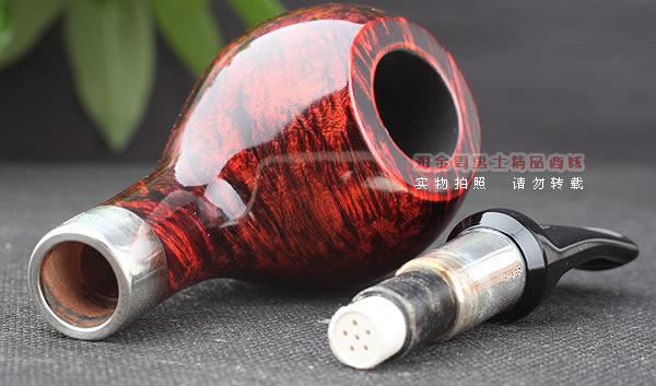 进口烟具 正品德国db石楠木 酒红925银圈烟斗 六件套装Gotha-42-7