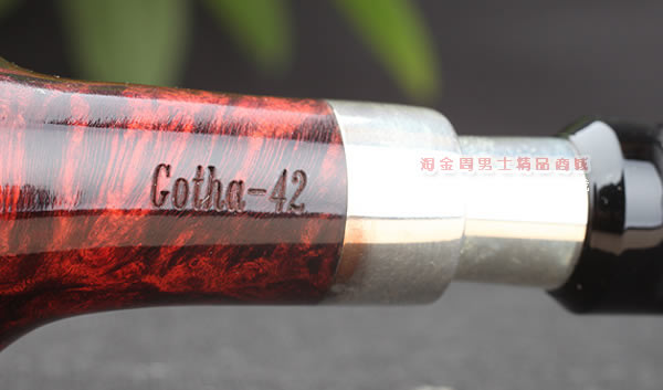 进口烟具 正品德国db石楠木 酒红925银圈烟斗 六件套装Gotha-42-8