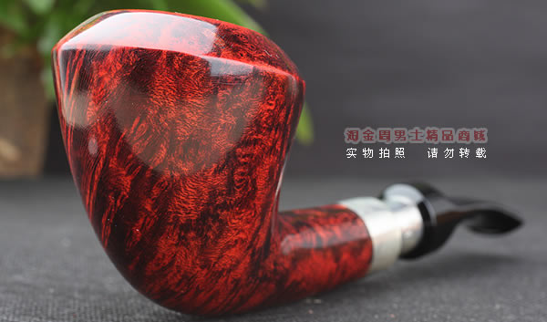 进口烟具 正品德国db石楠木 酒红925银圈烟斗 六件套装Gotha-44-1