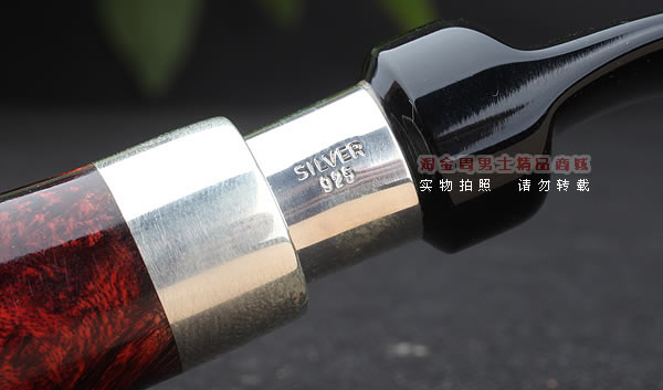 进口烟具 正品德国db石楠木 酒红925银圈烟斗 六件套装Gotha-44-9