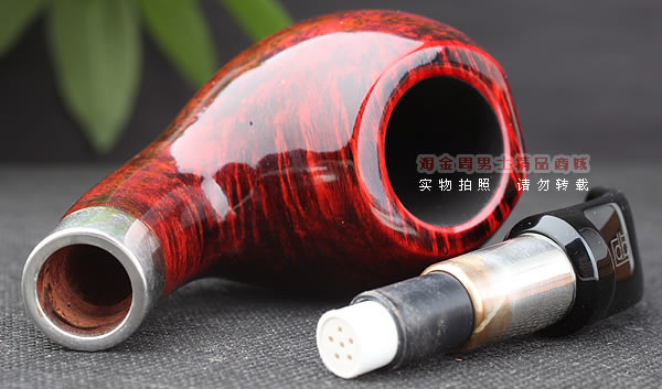 进口烟具 正品德国db石楠木 酒红925银圈烟斗 六件套装Gotha-58-7