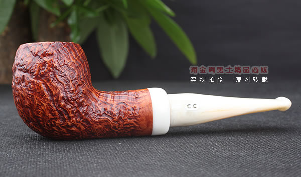 淘金周 进口法国CHACOM CC Turbo石楠木烟斗 六件套装 浅红粗面-4