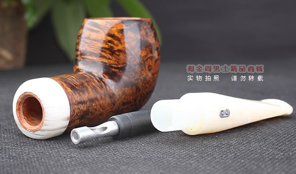 淘金周 进口法国CHACOM CC Turbo石楠木烟斗 六件套装 棕色光面-7