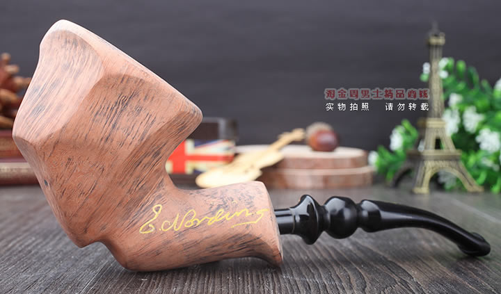 丹麦Erik Nording石楠木手工签名烟斗 SIGNATURE SMOOTH 原木43-4